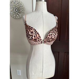 NWT Victoria's Secret Animal print 0push up bra 34D Criss cross back